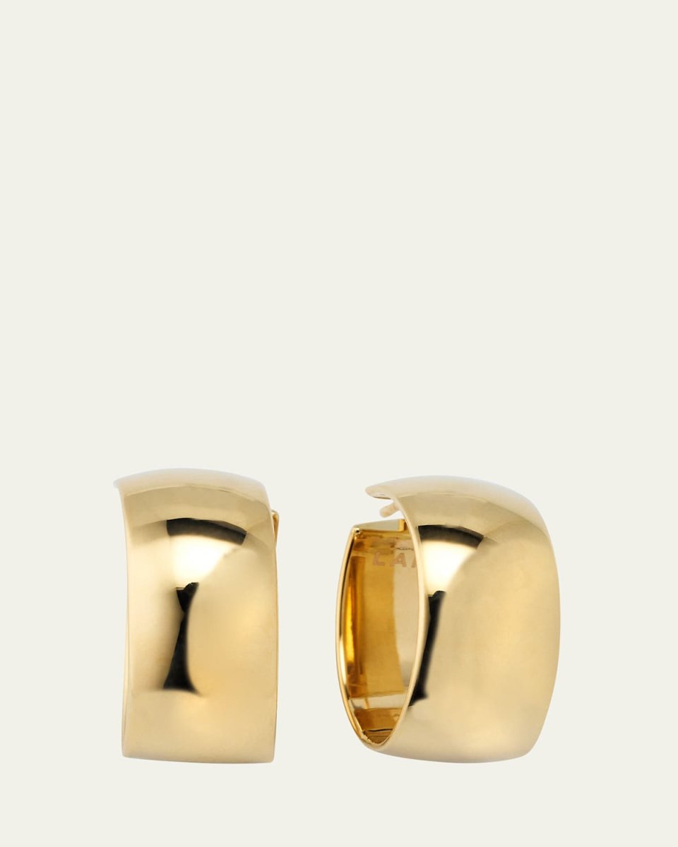 14K 25mm Curved Bold Hollow Hoops
